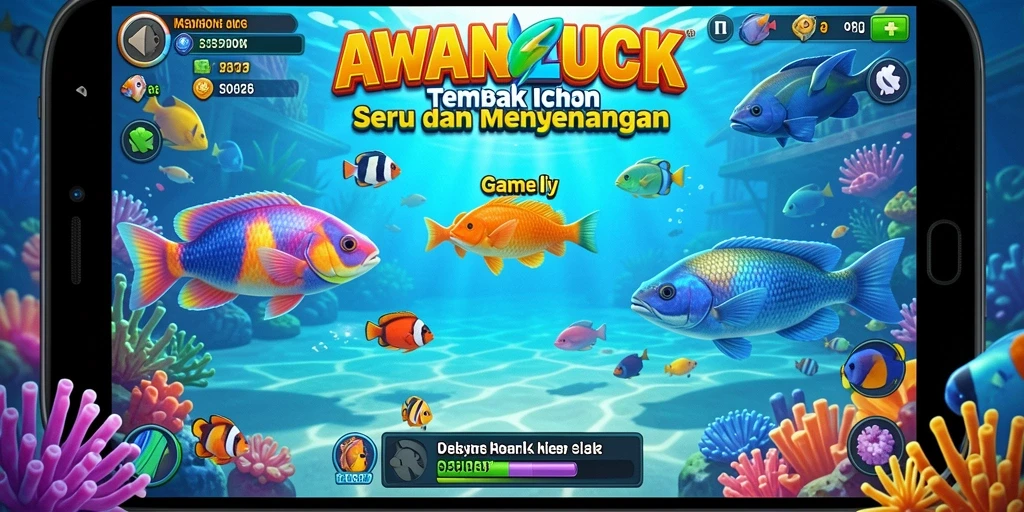 Screenshot gameplay AWANLUCK menampilkan aksi tembak ikan yang seru.