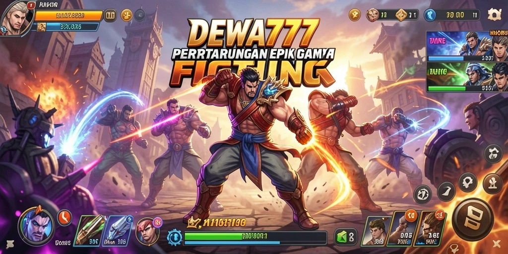 Screenshot gameplay DEWA777 yang menampilkan pertarungan seru antar karakter.