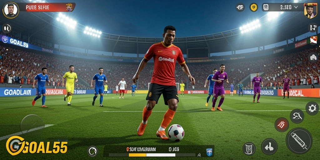 Tampilan gameplay GOAL55 yang menegangkan dan menarik.