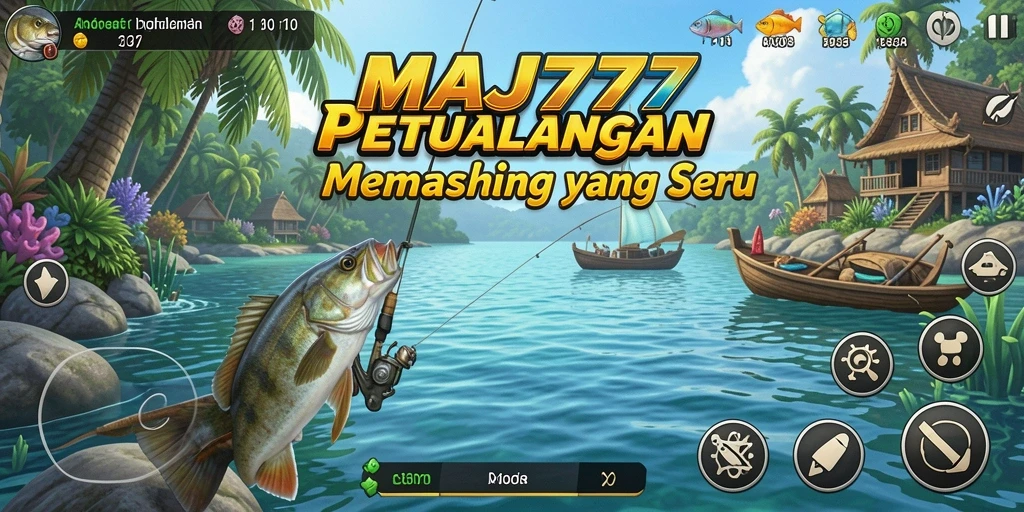 Tampilan gameplay menakjubkan di <strong>MAJ777</strong> dengan ikan dan alam yang indah.