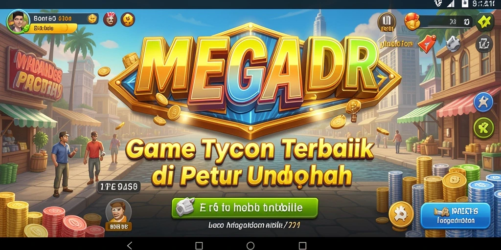 Tangkapan layar gameplay MEGAIDR yang menampilkan manajemen bisnis.