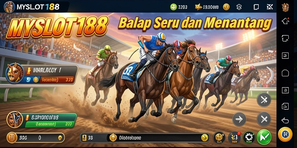 Tampilan visual menakjubkan dari gameplay MYSLOT188 saat balapan.