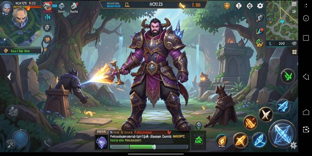 Screenshot menampilkan pertarungan seru dalam dunia MMORPG NOX123.