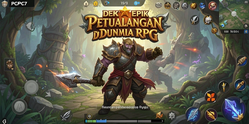 Tampilan gameplay mendebarkan di dunia RPG yang luas.