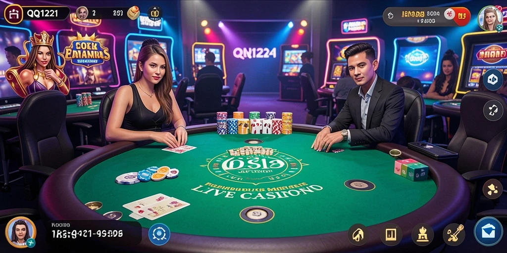 Screenshot menunjukkan gameplay menarik dalam Live Casino QQ1221.