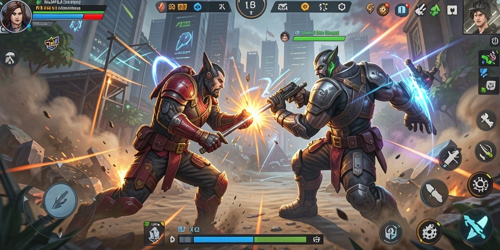 Tampilan gameplay epik dalam pertarungan RAJAPOLA.