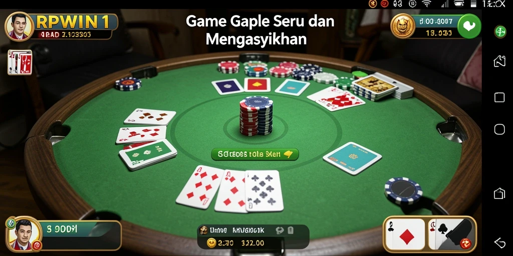 Tampilan gameplay Gaple yang seru dan interaktif di RPWIN1.