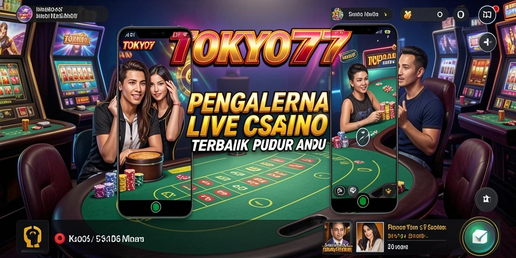 Screenshot utama TOKYO77 menampilkan suasana permainan Live Casino yang mengasyikkan.