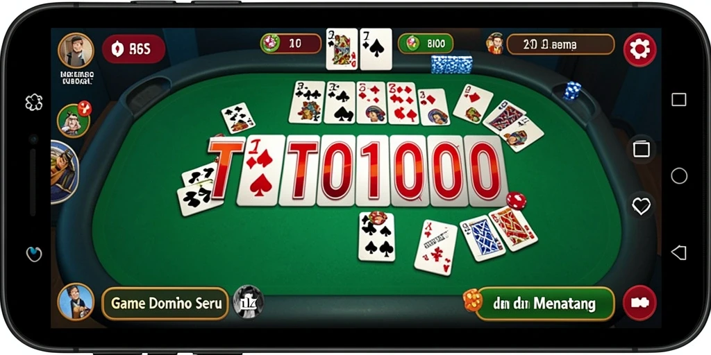Screenshot gameplay TOTO1000 memperlihatkan aksi seru permainan domino.