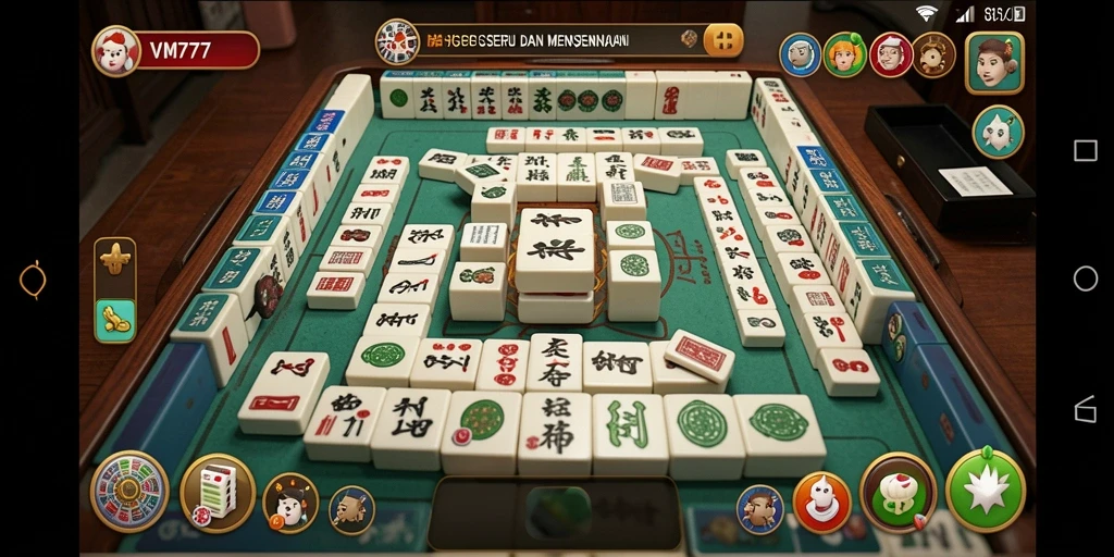 Screenshot utama VM777 menampilkan gameplay seru Mahjong.